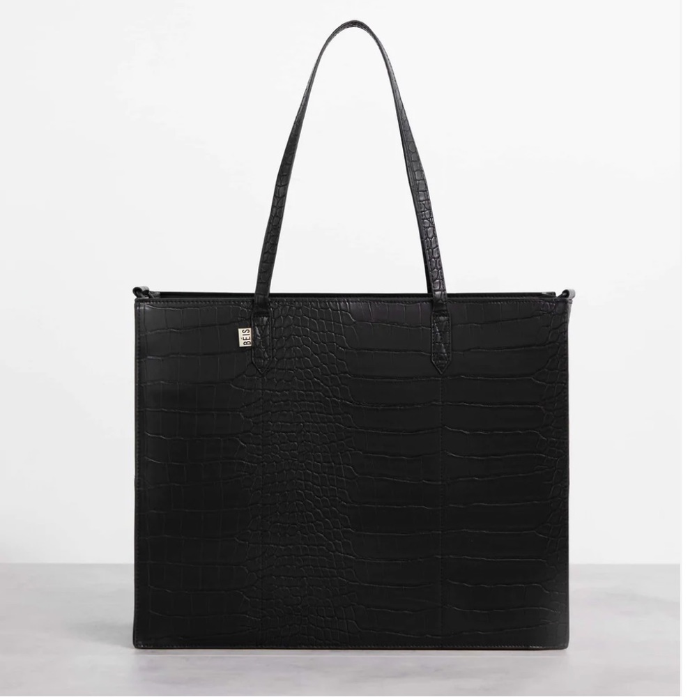 BÉIS The Work Tote in Black Croc
